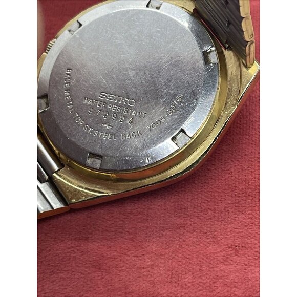 Vintage Seiko 7009- 8079 Watch 17 Jewels Automatic Day Date Running Gold Tone - Picture 10 of 10